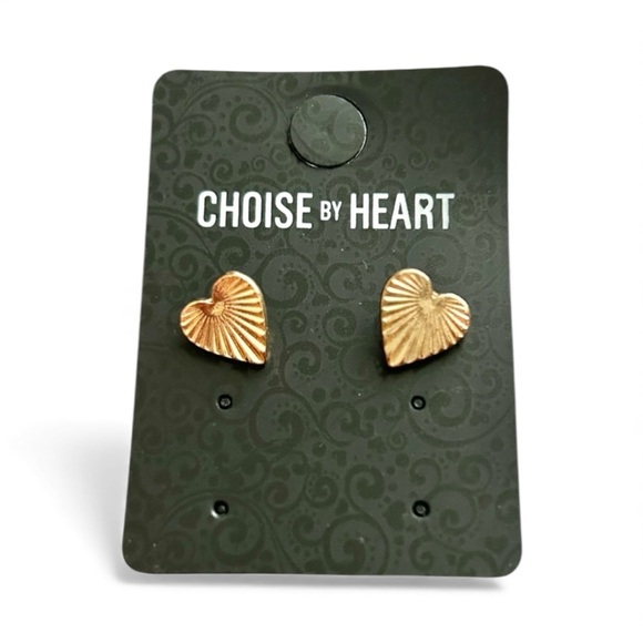choise by heart Jewelry - Rose Gold Heart Stud Earrings